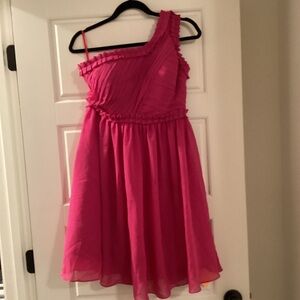 Elegant Pink One-Shoulder Dress